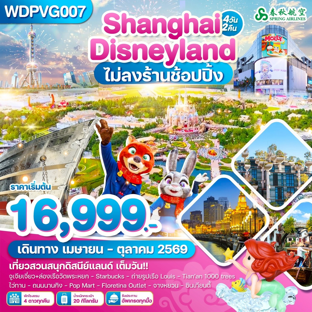 WDPVG007 เซี่ยงไฮ้ ถนนนานกิง ดิสนีย์แลนด์ 4วัน2คืน