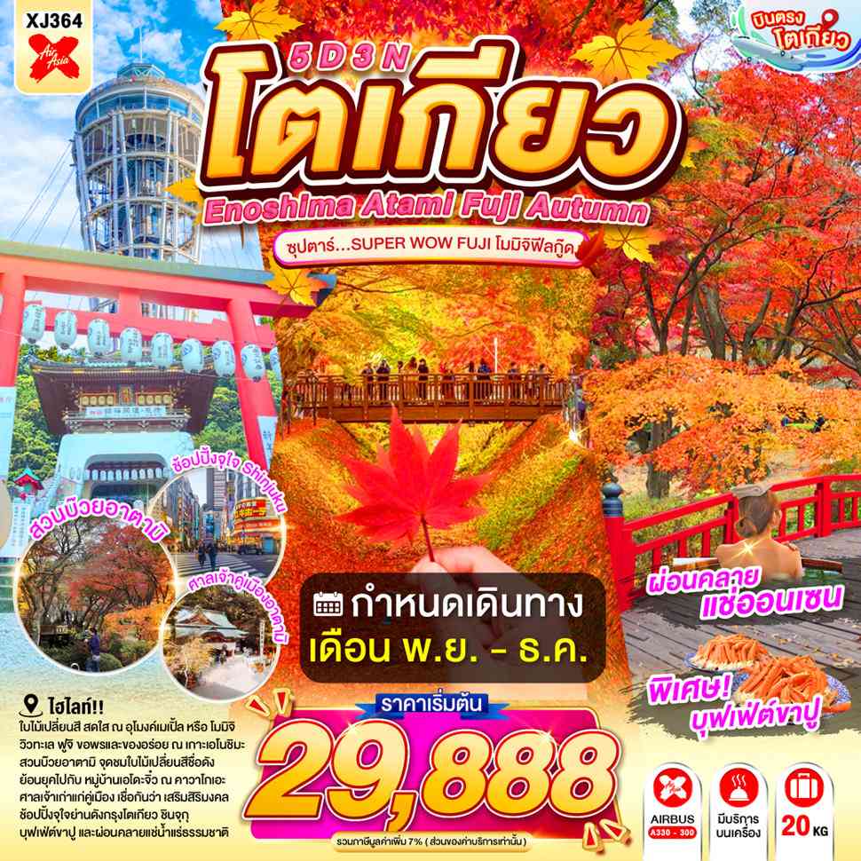 ENOSHIMA ATAMI TOKYO FUJI AUTUMN 5D 3N BY XJ --- NOV - DEC'26 -- ซุปตาร์...SUPER WOW FUJI โมมิจิฟีลกู๊ด