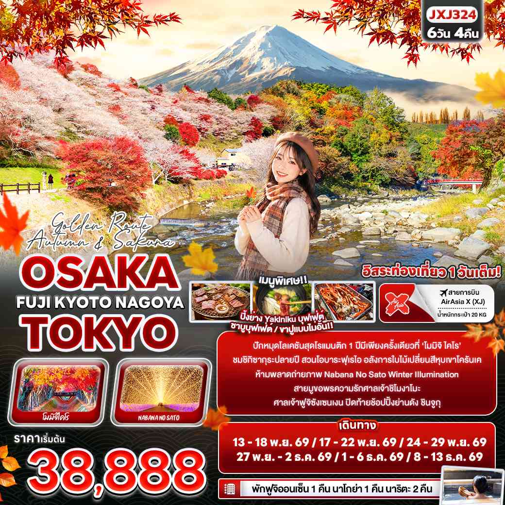 Golden Route Autumn & Sakura OSAKA TOKYO FUJI KYOTO NAGOYA