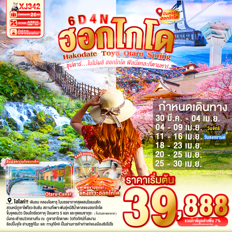 HOKKAIDO HAKODATE TOYA OTARU SPRING 6D 4N BY XJ -- MAR - APR'26 -- ซุปตาร์ ใบไม้ผลิ ฮอกไกโด ฟีลนี้แหละที่ตามหา!