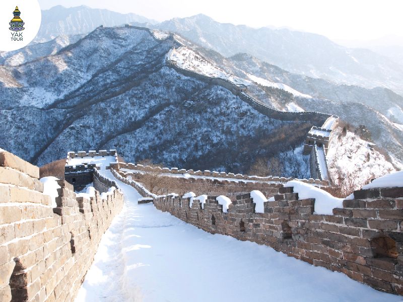 กำแพงเมืองจีนที่ปกคลุมด้วยหิมะ