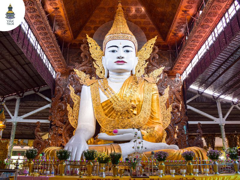 วัดงาทัตยี พระพุทธรูปนั่งองค์ใหญ่ ย่างกุ้ง เที่ยวพม่า สายมู ขอพรความสำเร็จ