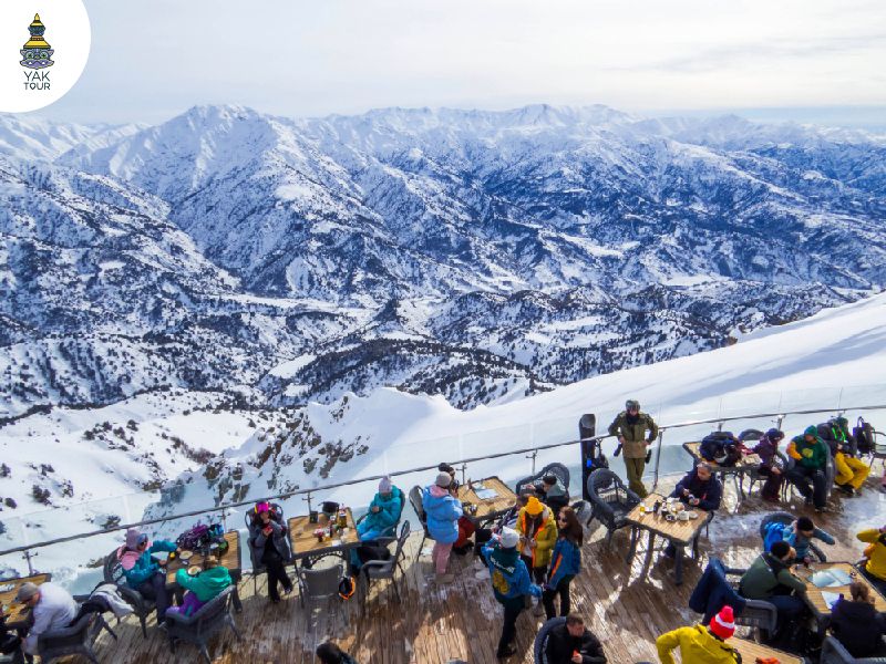ภาพวิวมุมกว้างในหน้าหนาวของทาชเคนต์ อุซเบกิสถาน
