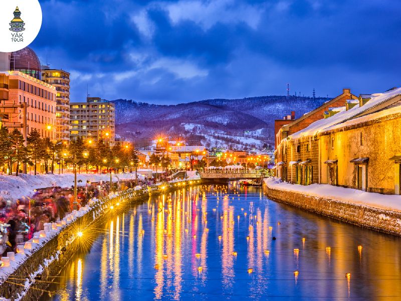 คลองโอตารุ ประเทศญี่ปุ่น ในหน้าหนาว