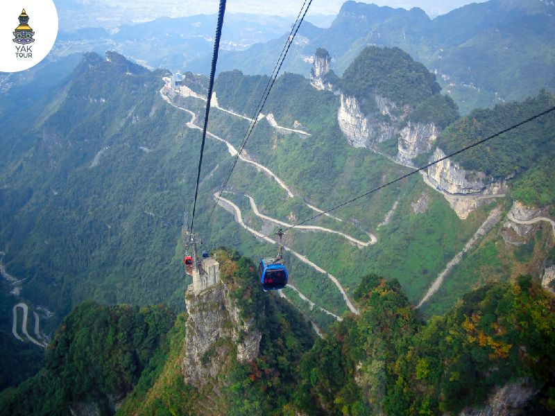 เขาเทียนเหมินซาน กระเช้าไฟฟ้าที่ยาวที่สุดในโลก วิวภูเขาจางเจียเจี้ย