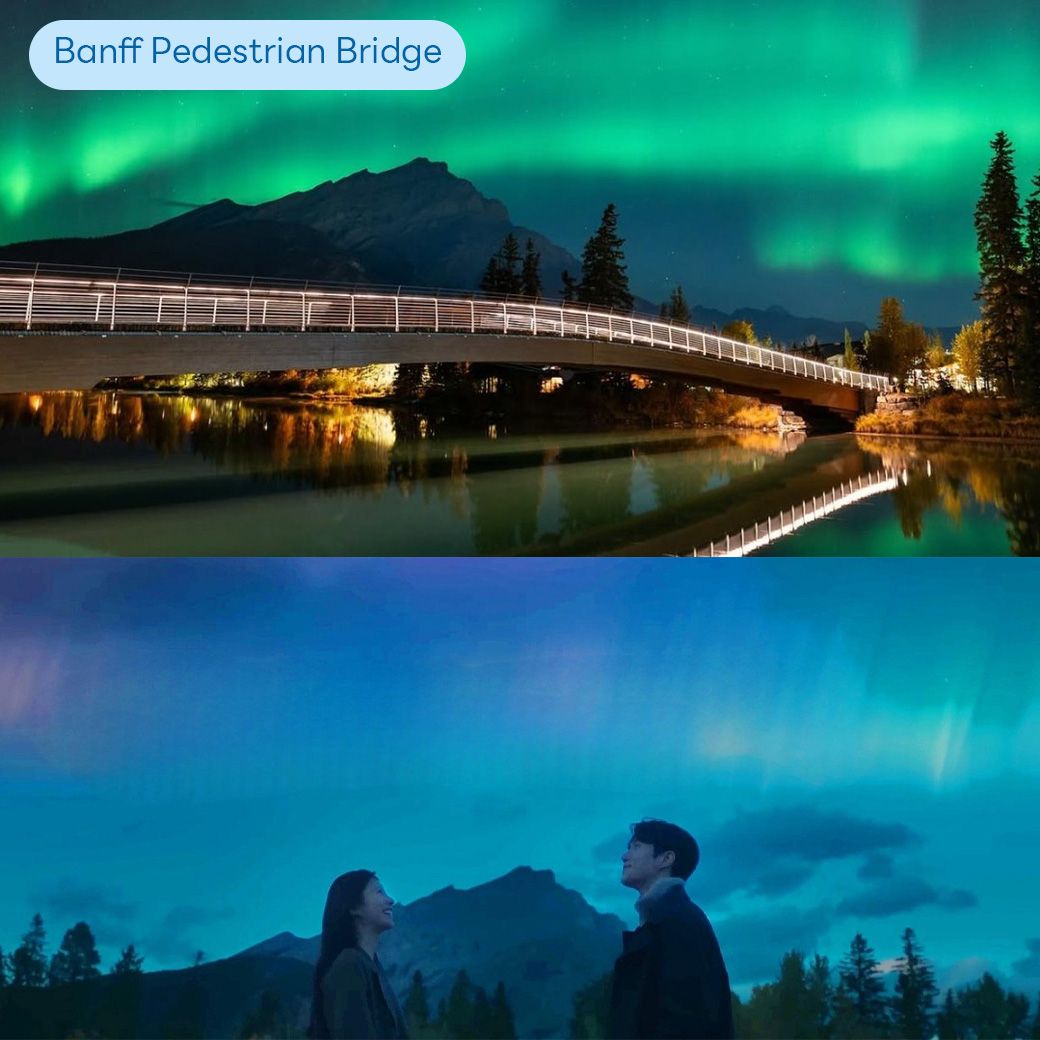 สะพาน Banff Pedestrian Bridge ฉากชมแสงเหนือในซีรีส์ Can This Love Be Translated