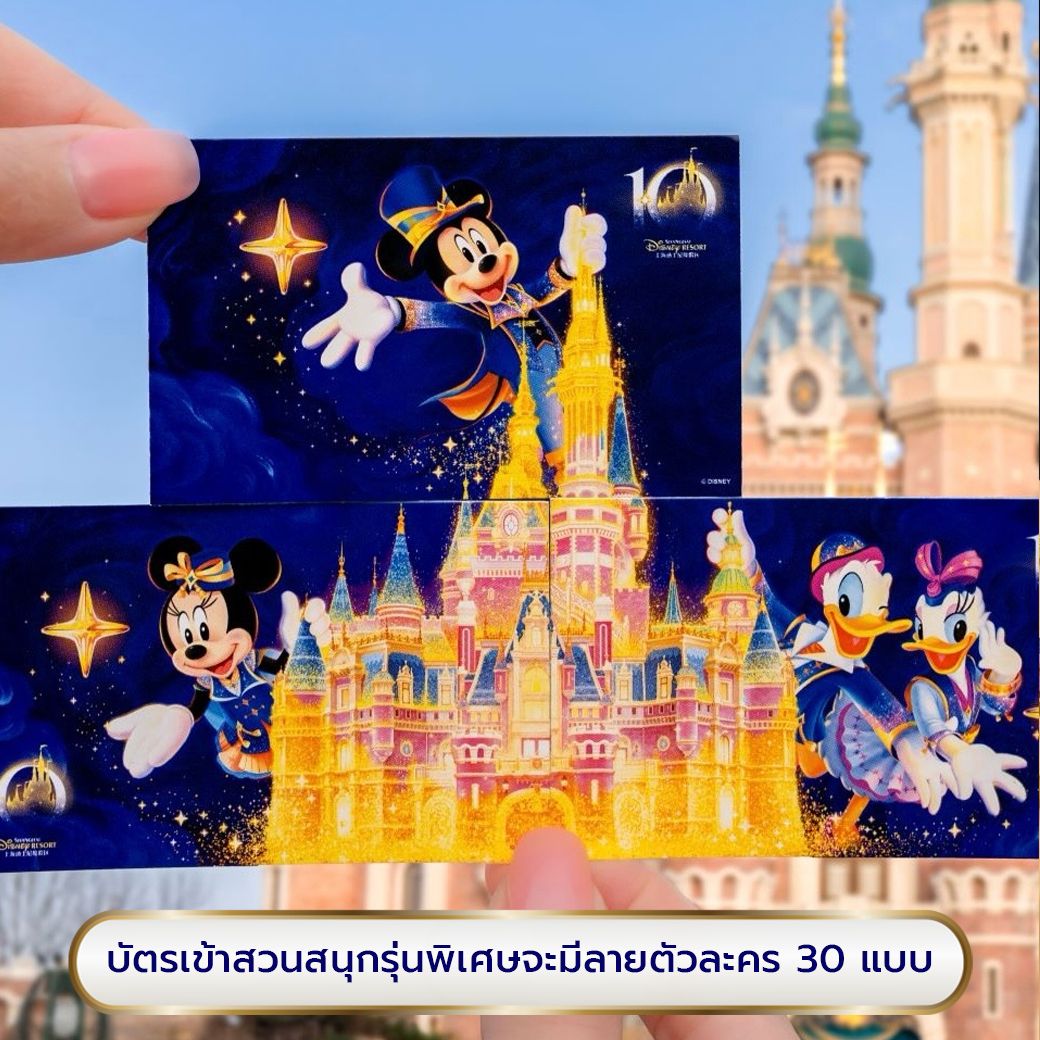 บัตรเข้าสวนสนุกเซี่ยงไฮ้ดิสนีย์แลนด์ รุ่นสะสมจิ๊กซอว์ 30 ลาย