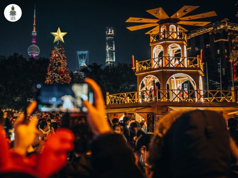 เทศกาลคริสต์มาสที่เซี่ยงไฮ้ แสงไฟและตลาดคริสต์มาสย่าน The Bund