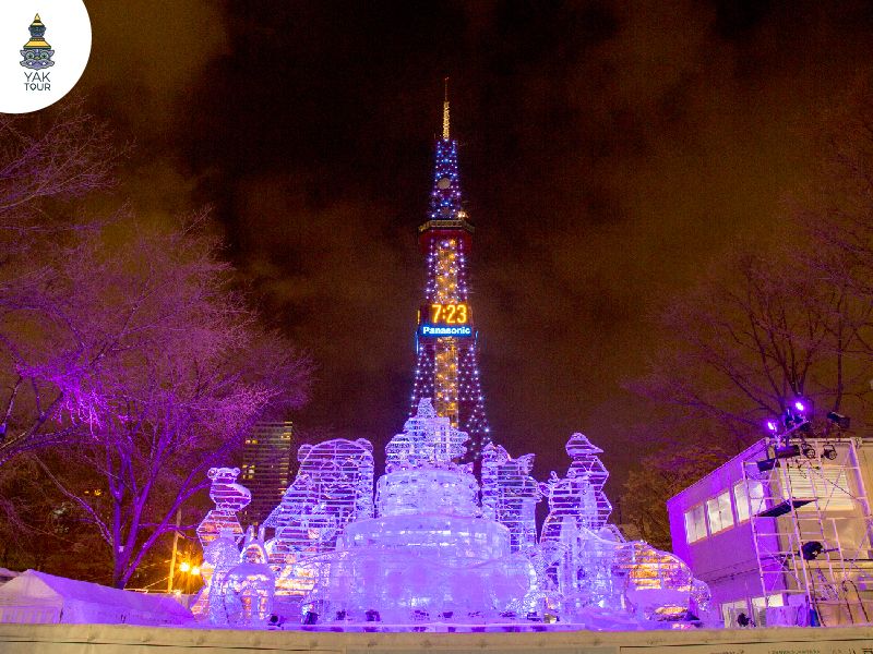 วิวเมืองซัปโปโรฤดูหนาว หิมะปกคลุมกลางเมืองฮอกไกโด