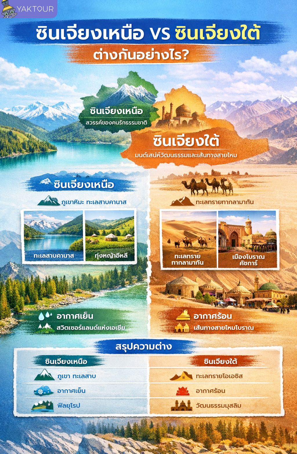 ความแตกต่างของซินเจียงเหนือVSซินเจียงใต้