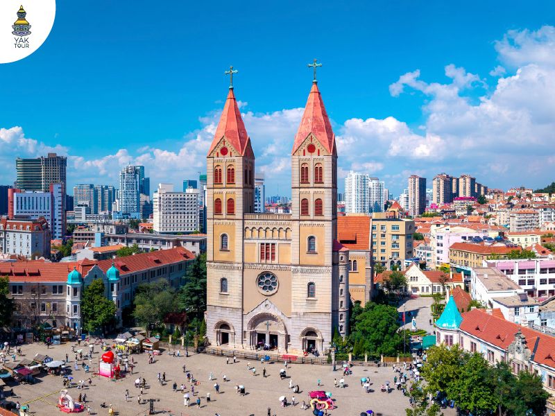 โบสถ์เซนต์ไมเคิล ชิงเต่า สถาปัตยกรรมยุโรปสไตล์เยอรมัน