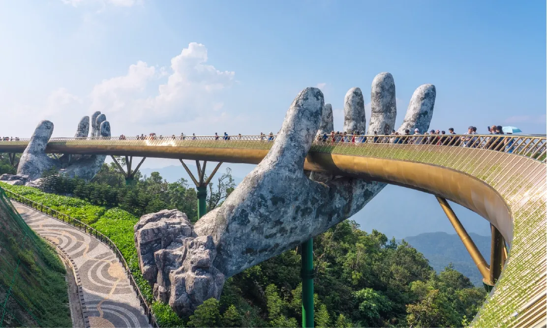 บานาฮิลล์สะพานมือ Golden Bridge เวียดนาม อากาศเย็นสบาย