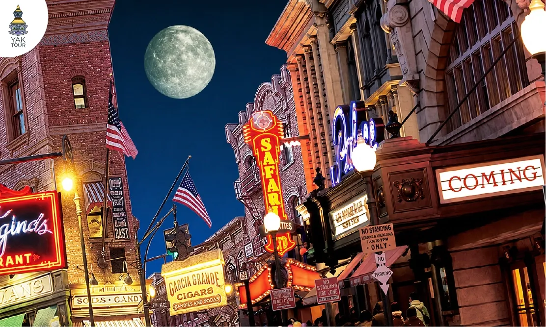 บรรยากาศท้องถนนย้อนยุคของเมืองนิวยอร์กในโซน New York