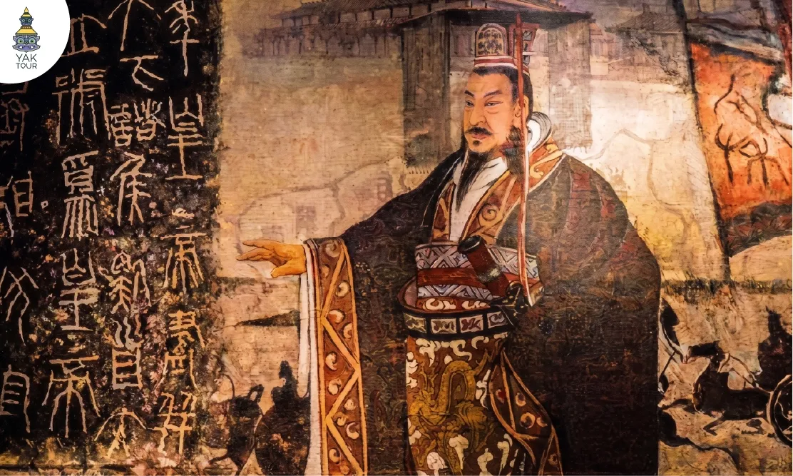 ภาพวาดโบราณจักรพรรดิฉินสื่อหวงผู้รวบรวมแผ่นดินจีนเป็นหนึ่งเดียว