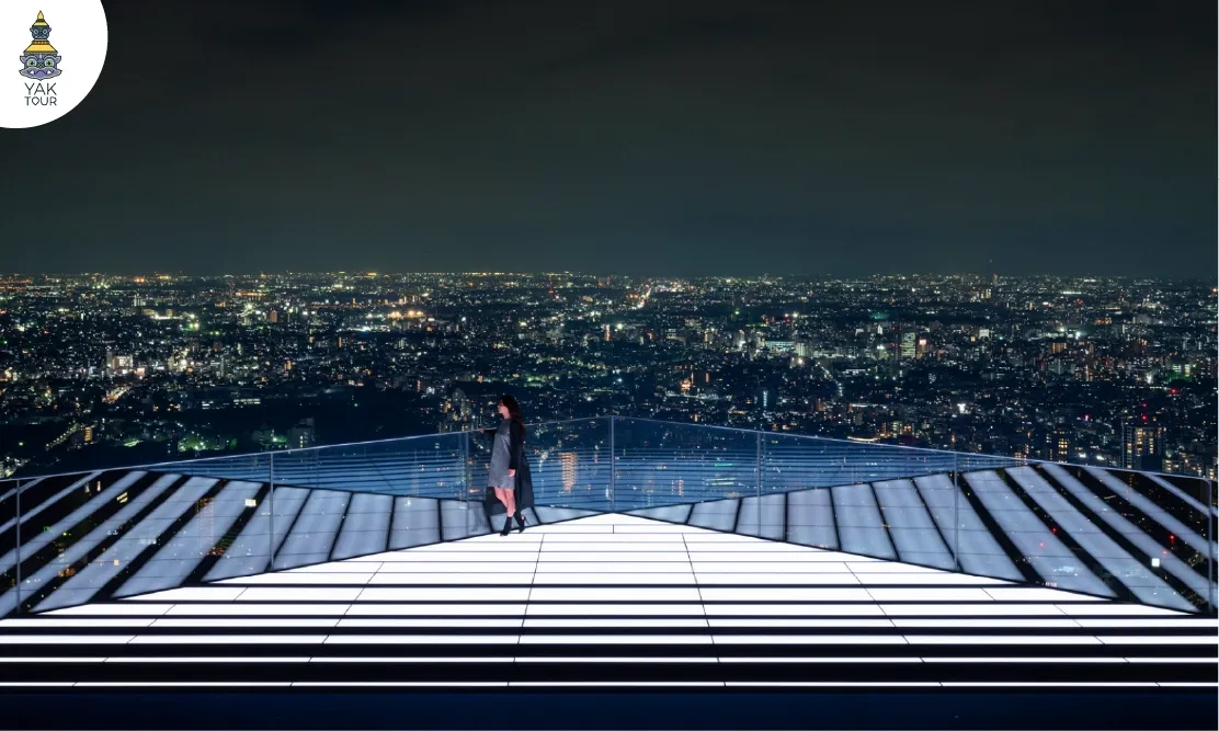 วิวเมืองโตเกียวแบบพาโนรามา 360 องศาจากจุดชมวิว Shibuya Sky บนยอดตึก