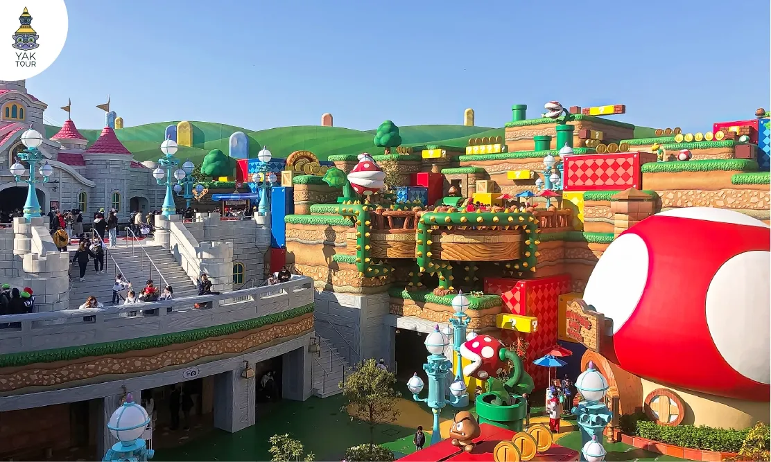 บรรยากาศความอลังการของอาณาจักรมาริโอ้และปราสาทเจ้าหญิงพีชที่ Universal Studios Japan