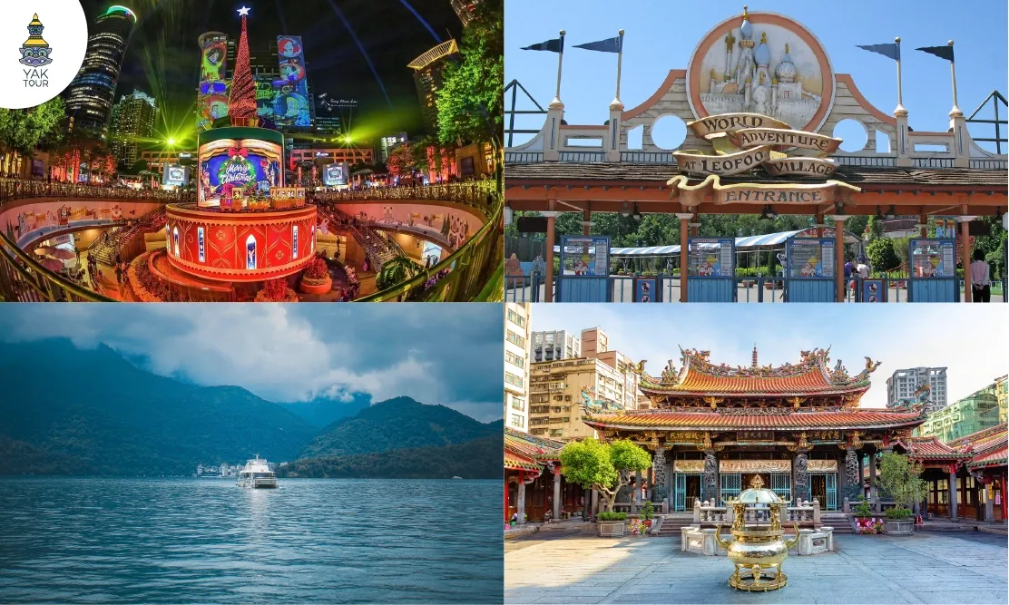 บรรยากาศงาน Christmasland เมืองนิวไทเปที่มีการประดับไฟสวยงามและซุ้มกิจกรรมสำหรับเด็ก