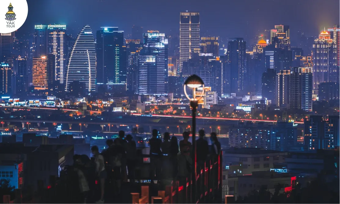 วังเกาเหลียว Wanggaoliao จุดชมทิวทัศน์ยามค่ำคืนของเมืองไถจงจากมุมสูงที่เห็นแสงไฟจากตึกเรียงราย