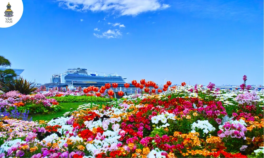 สวนยามาชิตะ Yamashita Park สวนสาธารณะริมทะเลและเรือโดยสารเก่าแก่ Hikawa Maru