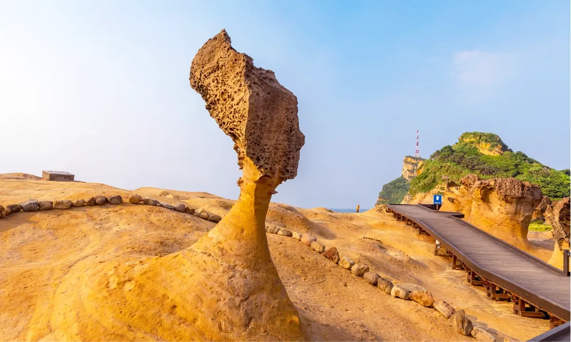 หินเศียรราชินี (Queen's Head) ที่อุทยานธรณีเย่หลิว กับภาพล่าสุดปี 2026 ที่ส่วนคอบางลงตามธรรมชาติ